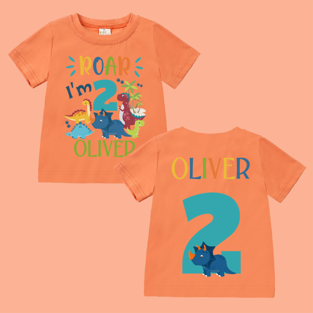 Personalized Dinosaur ROAR Party Birthday T-Shirt | inBirth02