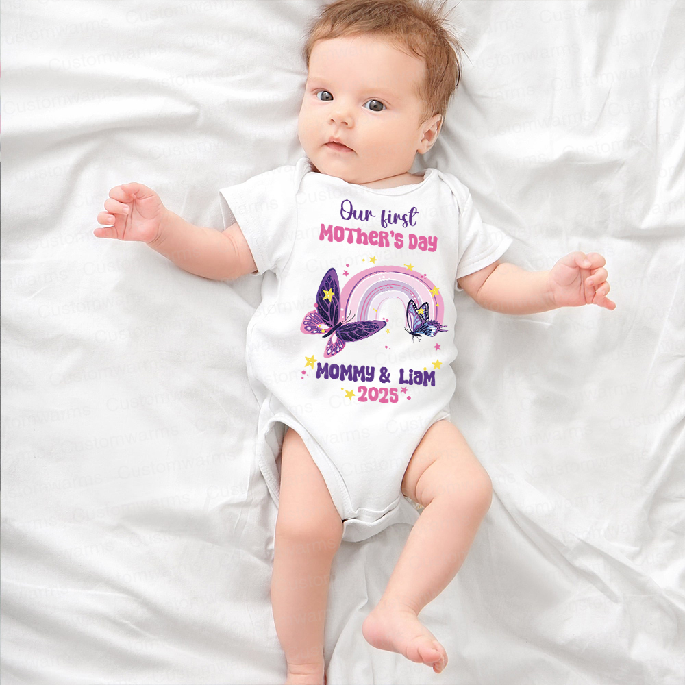 Personalized First Mother's Day Mommy and Baby Outfit | CWFamily38