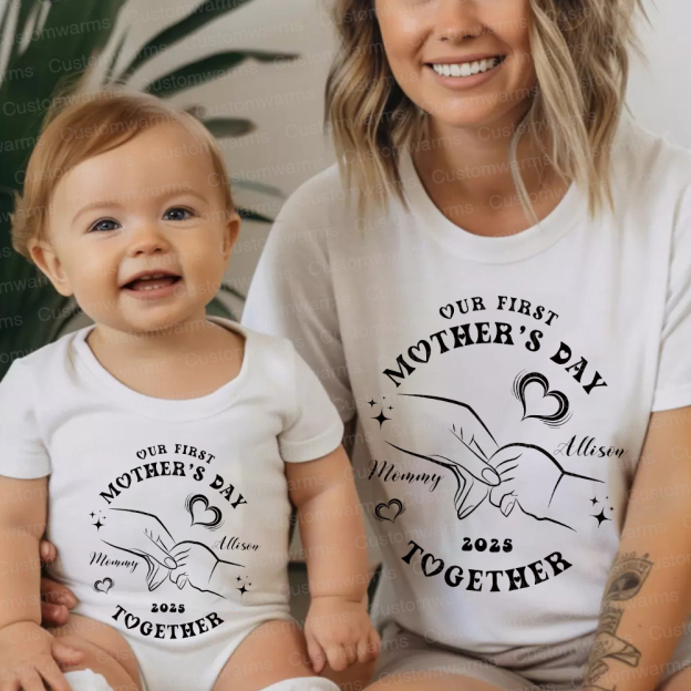 Personalized First Mother's Day Mommy and Baby Outfit | CWFamily39
