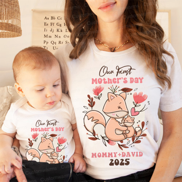 Personalized First Mother's Day Mommy and Baby Outfit | CWFamily40