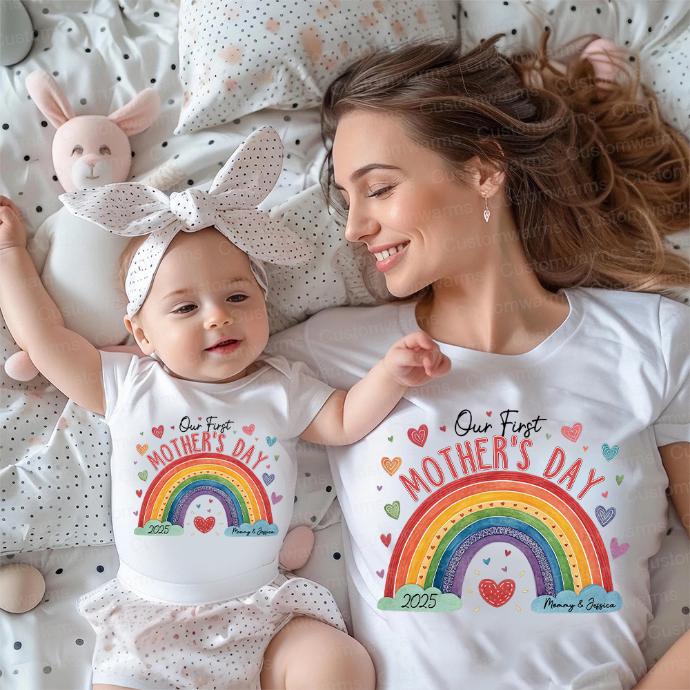 Personalized First Mother's Day Mommy and Baby Outfit | CWFamily21