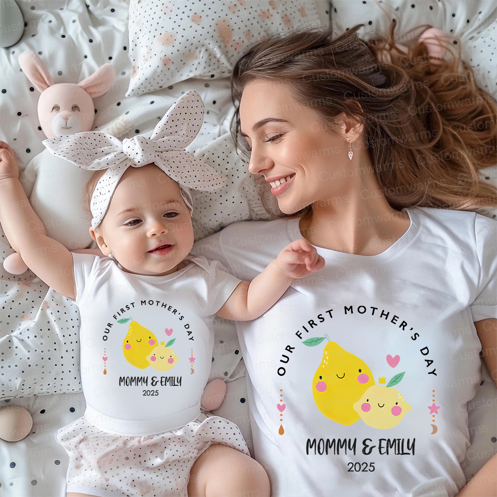 Personalized First Mother's Day Mommy and Baby Outfit | CWFamily22
