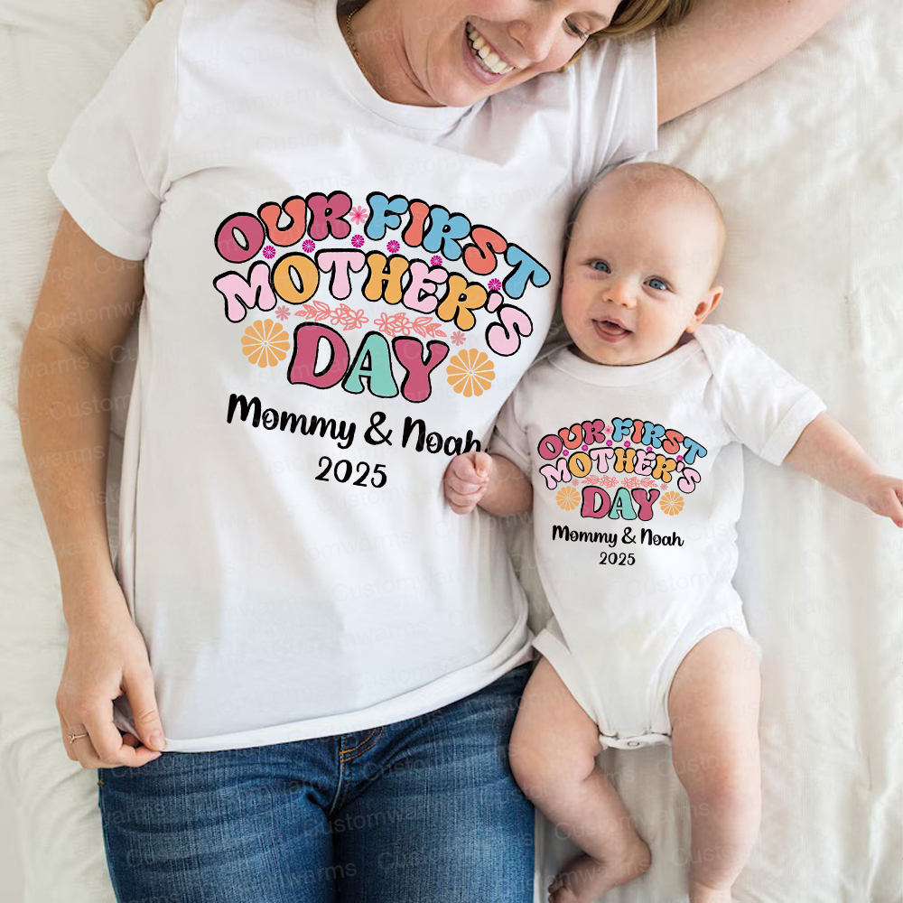 Personalized First Mother's Day Mommy and Baby Outfit | CWFamily24