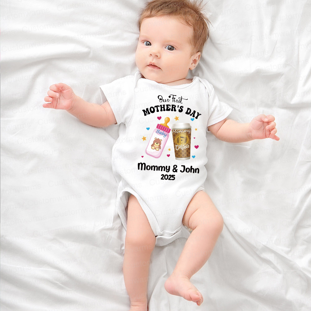 Personalized First Mother's Day Mommy and Baby Outfit | CWFamily25