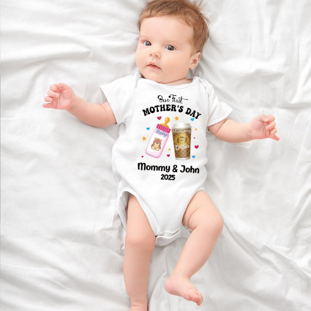 Personalized First Mother's Day Mommy and Baby Outfit | CWFamily25