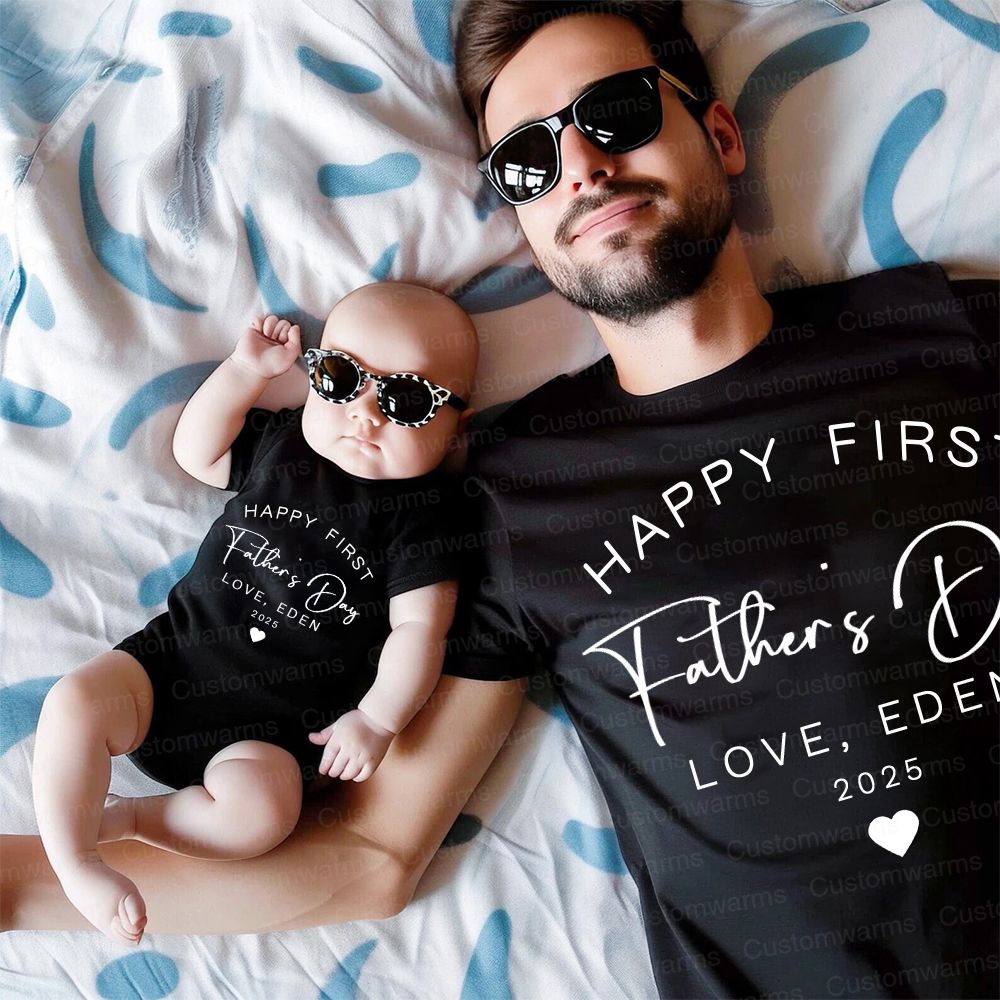 Personalized First Father's Day Daddy and Baby Outfit | CWFamily89
