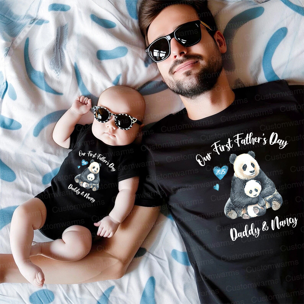 Personalized First Father's Day Daddy and Baby Outfit | CWFamily94