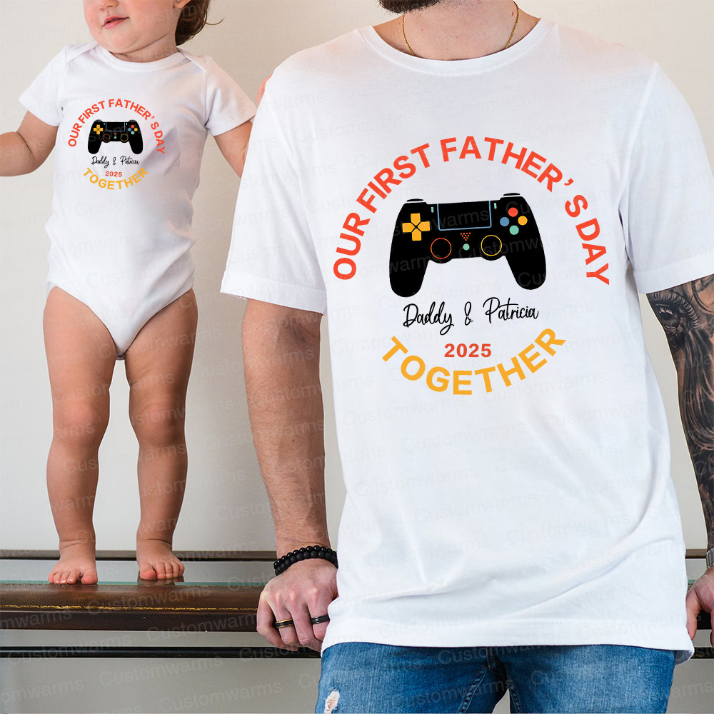 Personalized First Father's Day Daddy and Baby Outfit | CWFamily96