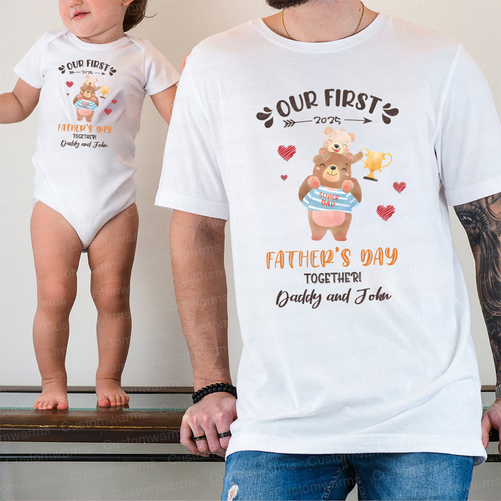 Personalized First Father's Day Daddy and Baby Outfit | CWFamily98
