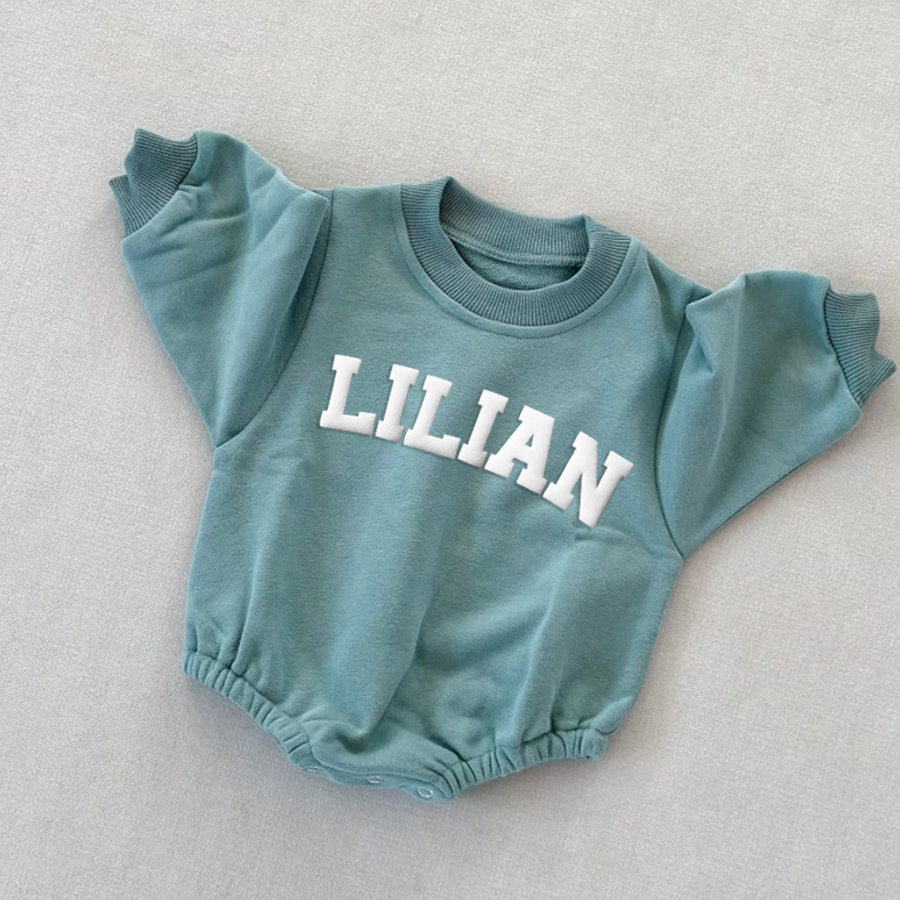 Personalized Puff Name Baby Color Sweatshirt Bodysuit | CWBaby90