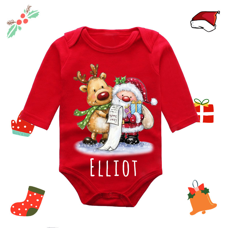 Personalized Baby Merry Christmas Red Ropmer | CWBaby103