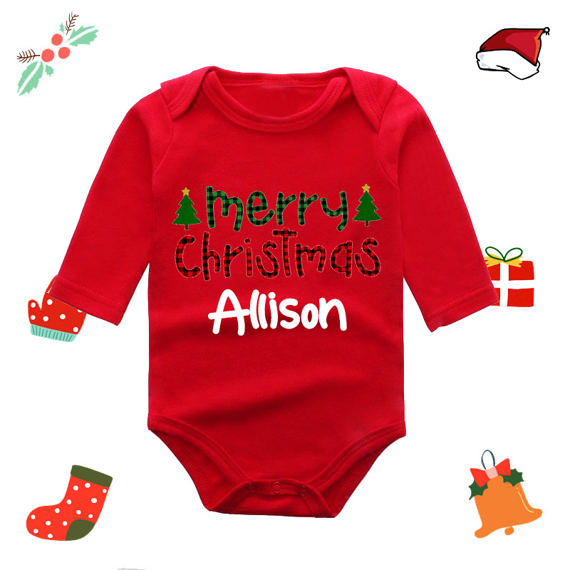 Personalized Baby Merry Christmas Red Ropmer | CWBaby103
