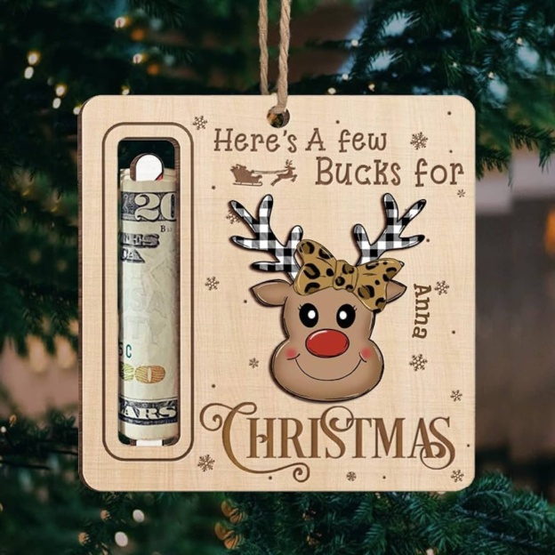 Personalized Cute Money Holder Christmas Ornament | MCGift35
