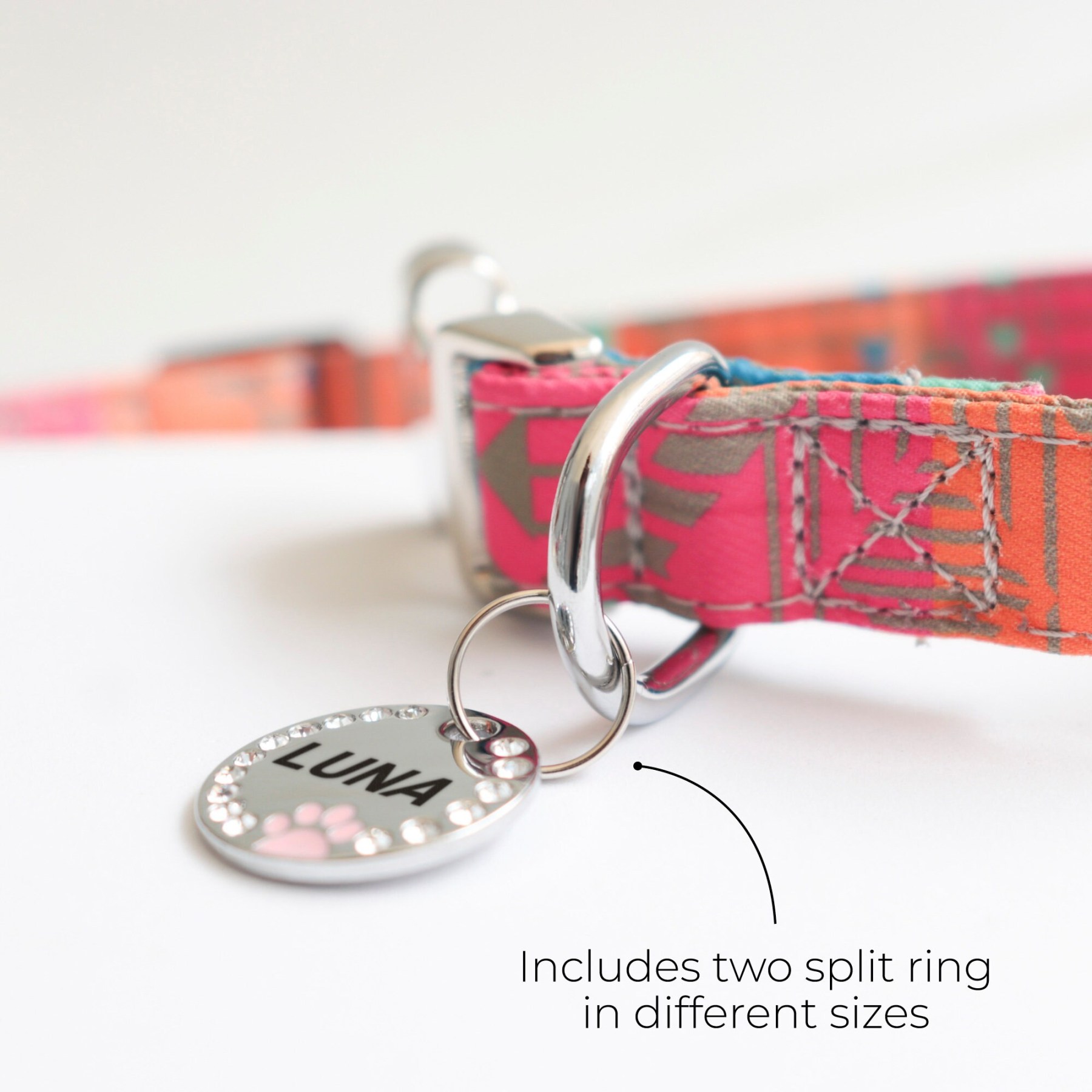 Personalized Sparkling Paw Double Sided Pet ID Tag | BKPet63