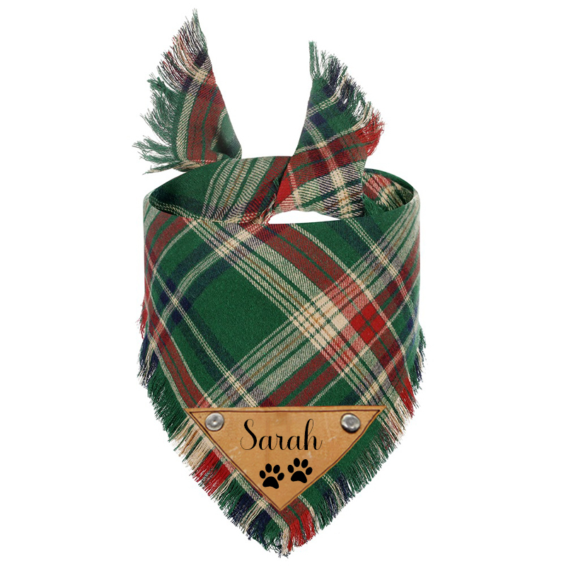 Personalized Plaid Dog Bandana for Comfort & Unique | BKPet42