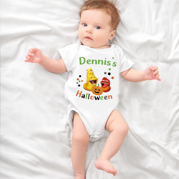 Personalized Larva's Halloween Funny Baby Romper | Larva18
