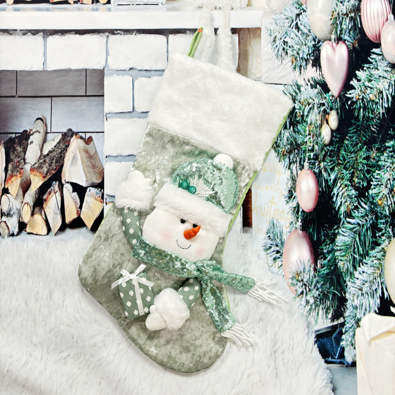 Personalized Embroidered Cute Pattern Christmas Stocking | MCGift208