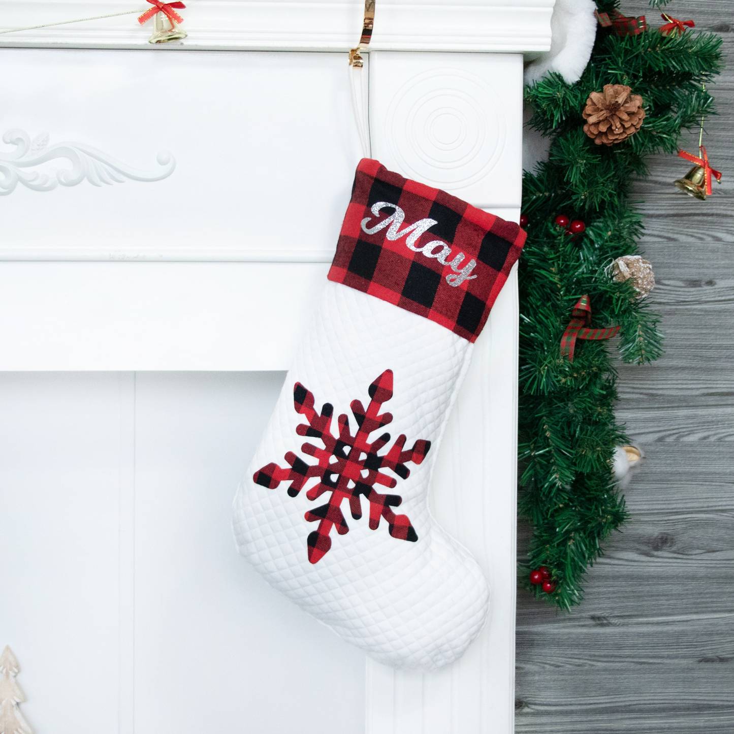 Personalized Buffalo Plaid Christmas Stocking | MCGift58