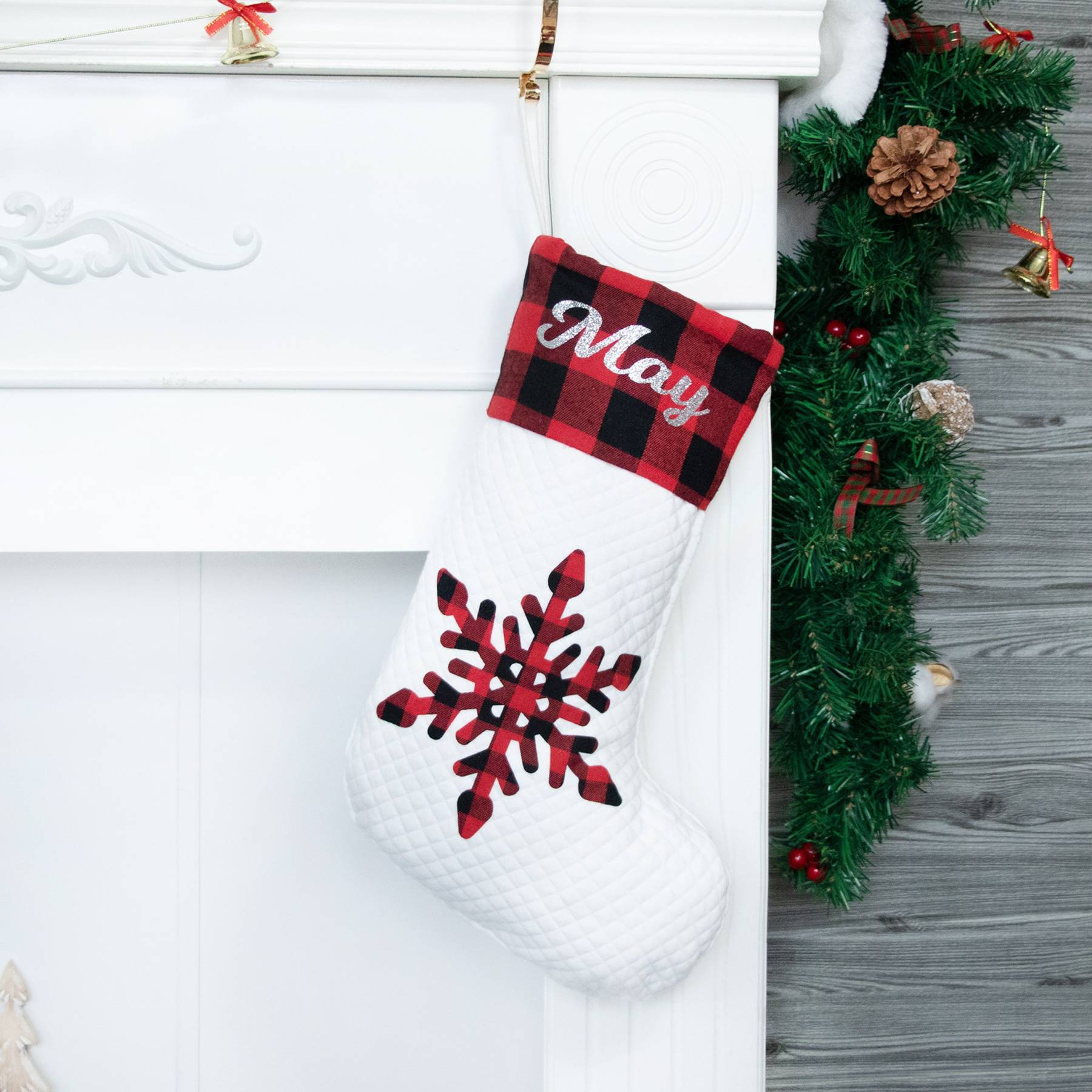 Personalized Buffalo Plaid Christmas Stocking | MCGift58