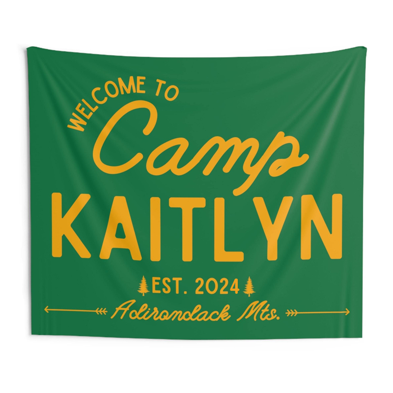 Personalized Camp Bachelorette Banner Tapestry | CWCamp01
