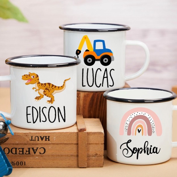 Personalised 12oz Cute Pattern Mugs for Kids  | KidMug36