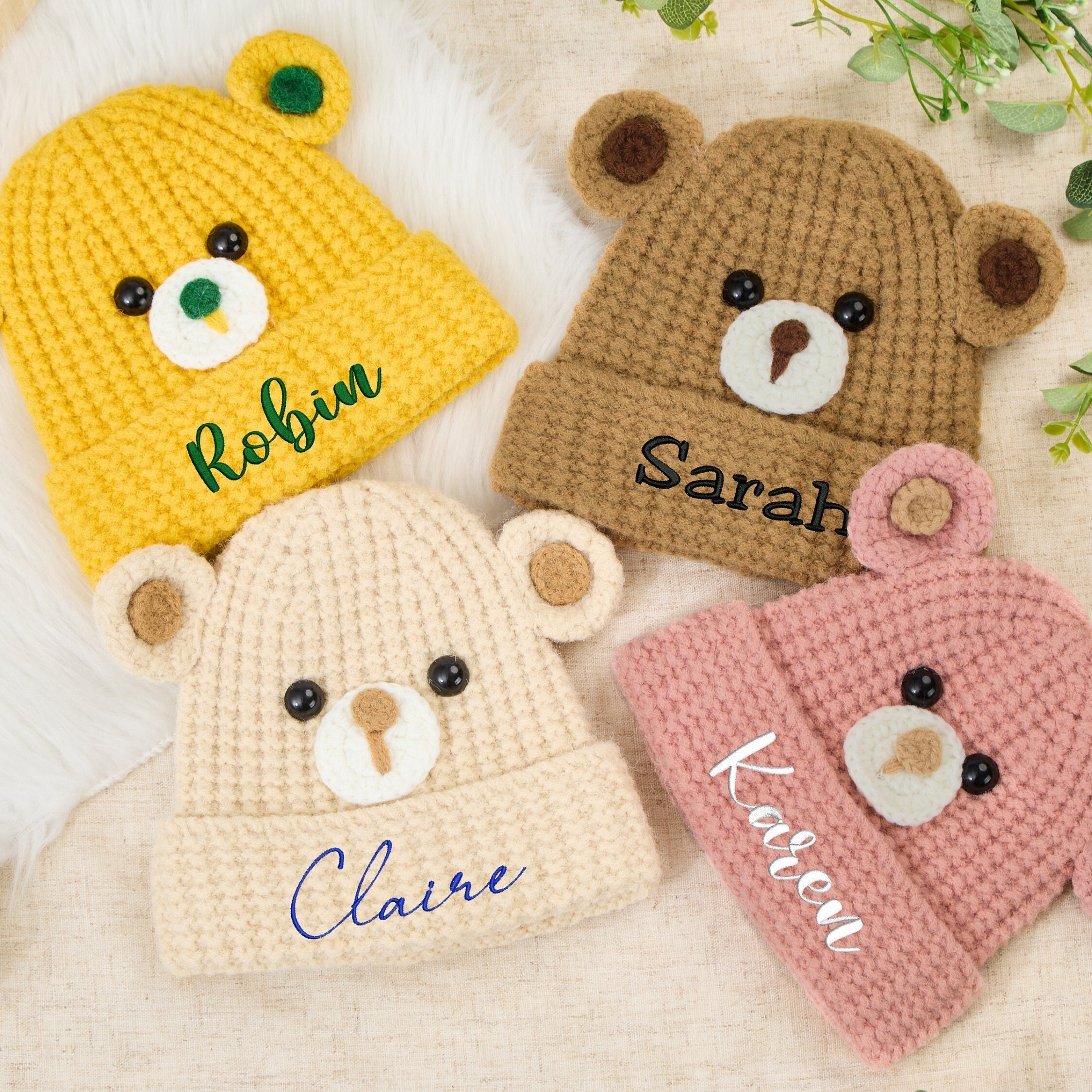Personalized Embroidery Cute Bear Hat for Comfort & Unique | HSKid24