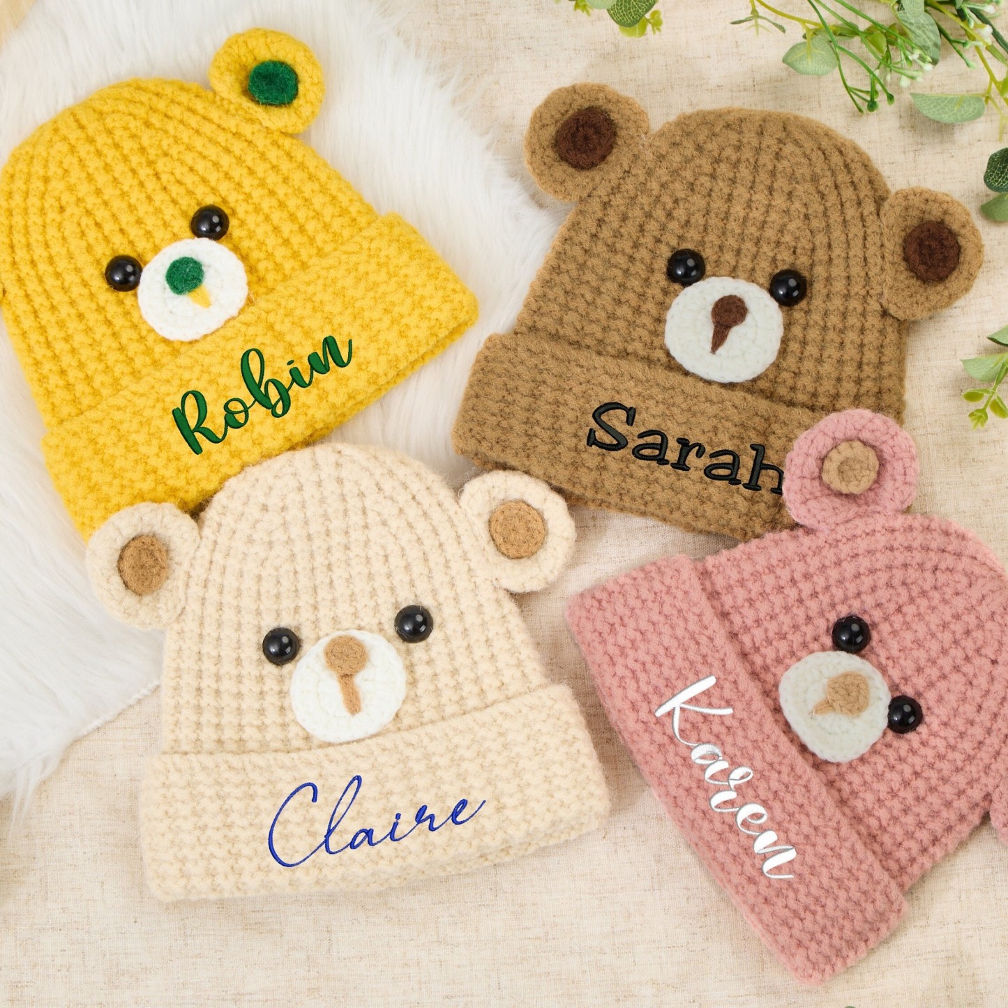 Personalized Embroidery Cute Bear Hat for Comfort & Unique | HSKid24