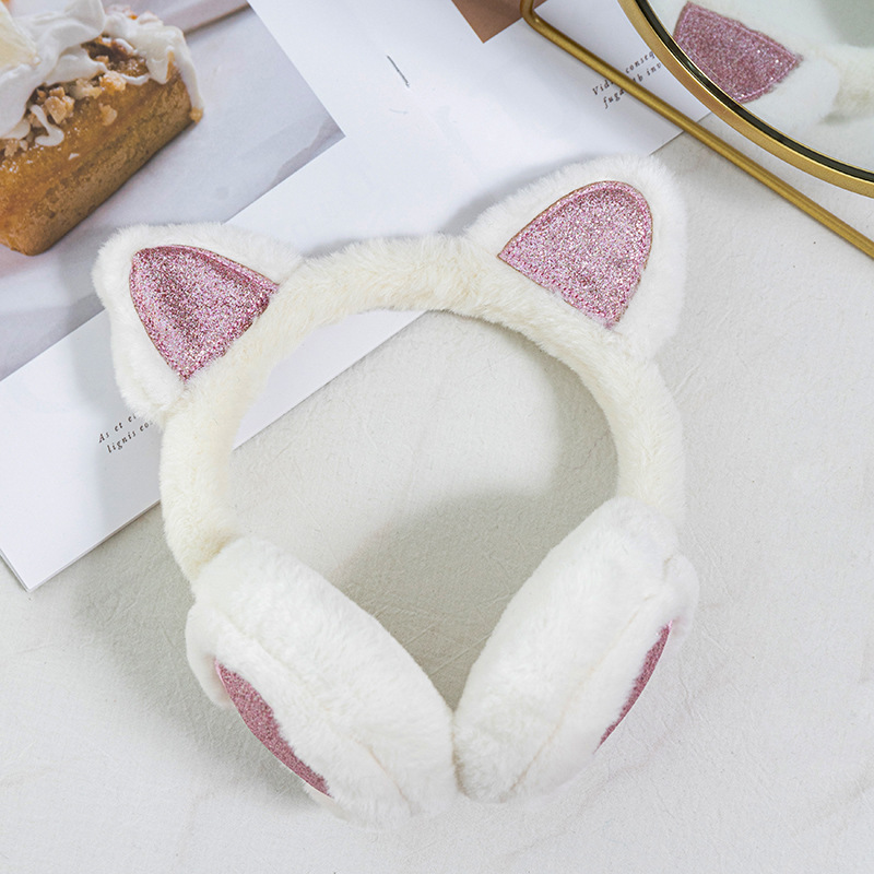 Personalized Kids Pearl Patch Warm Cat Ears Earmuffs | CWToy92