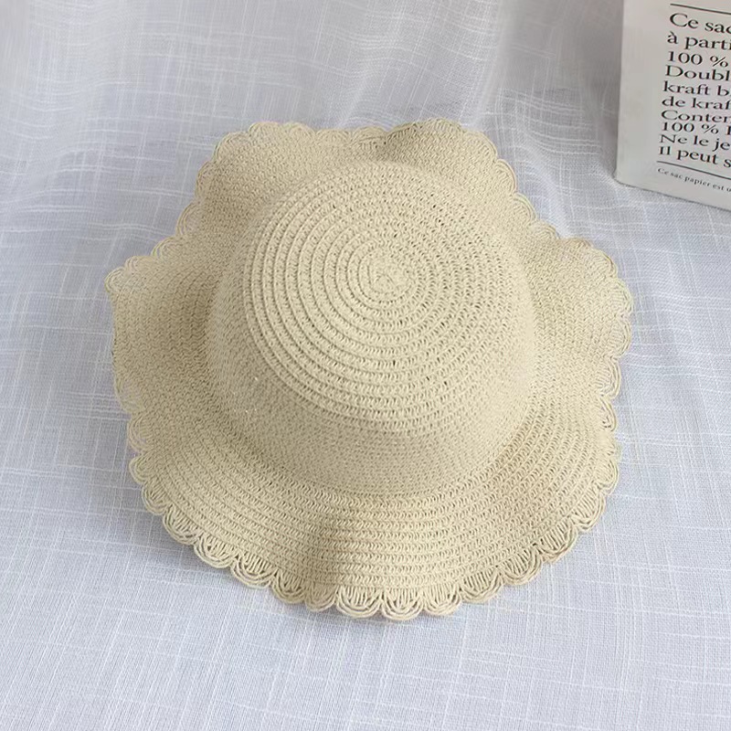 Personalized Kid Hand Embroidered Straw Hat With Flowers | CWBeach3501