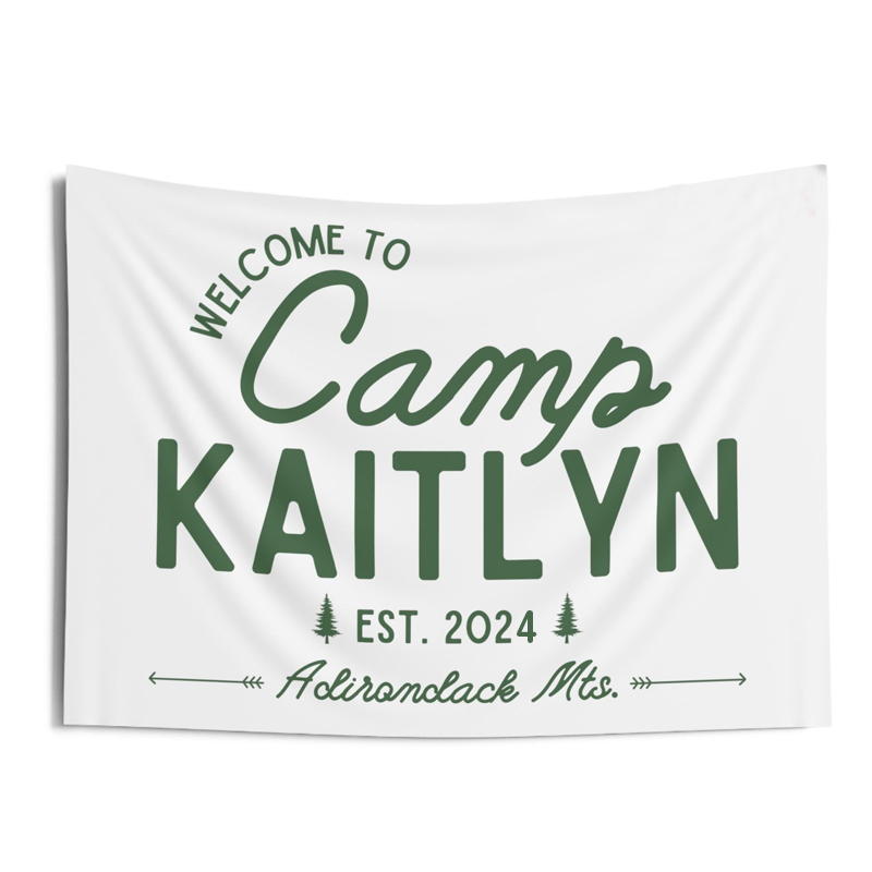 Personalized Camp Bachelorette Banner Tapestry | CWCamp01