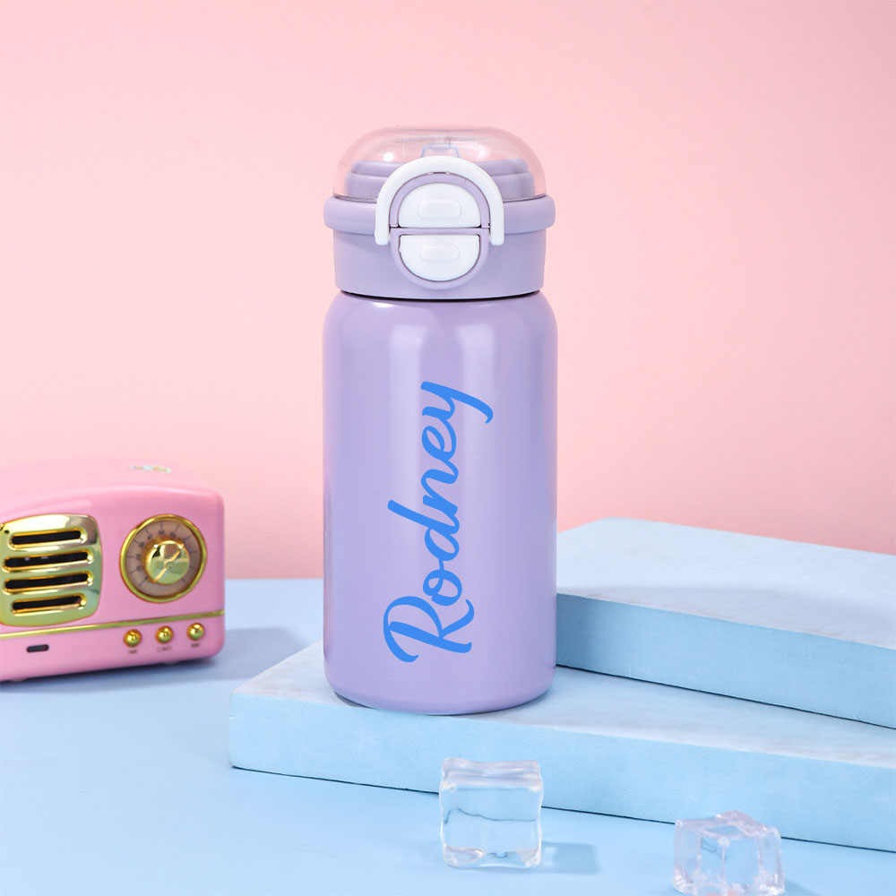 Personalized 17oz Kids Stainless Steel Water Bottle with Straw | CWBottle03
