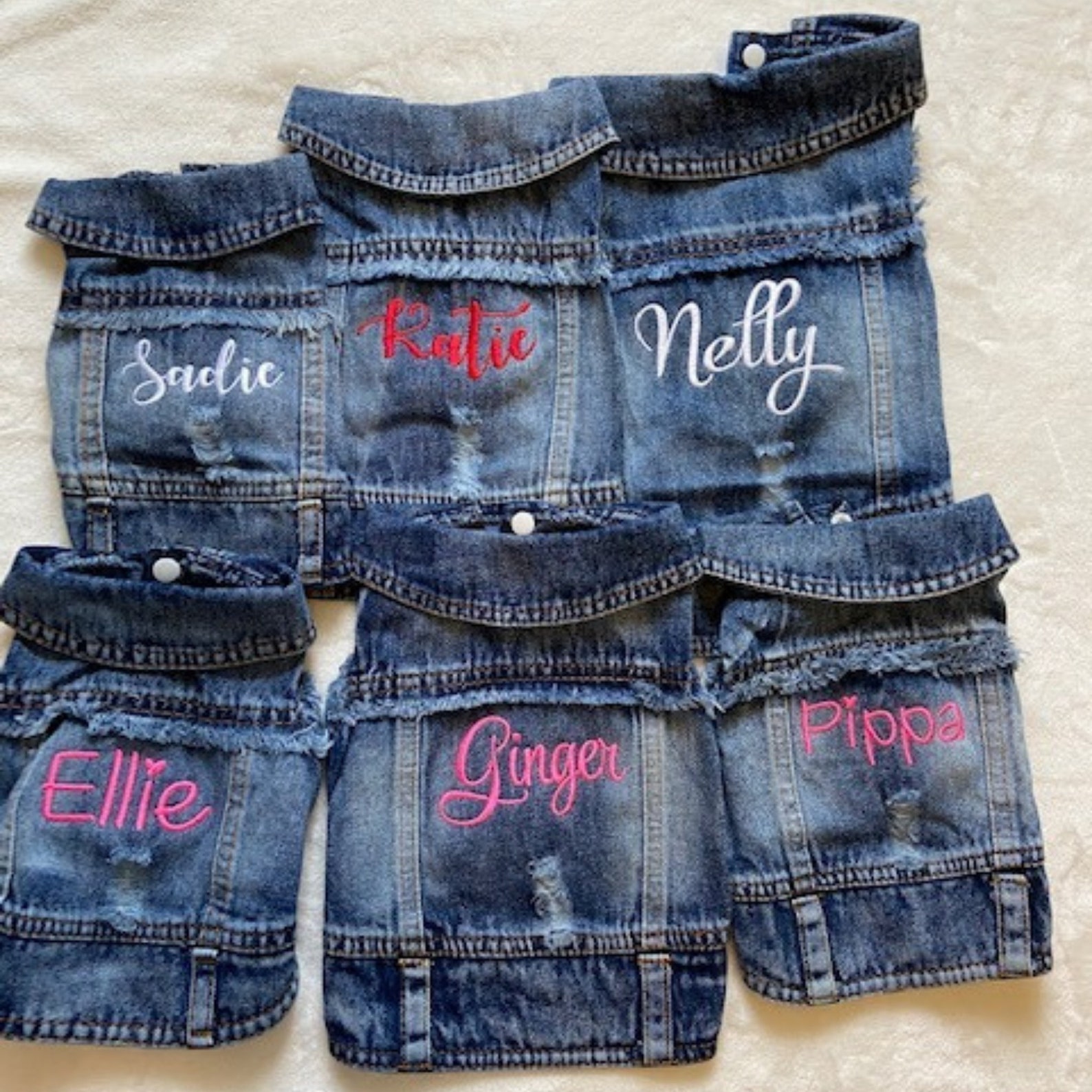 Personalized Embroidered Pets Denim Jacket for Comfort and Unique | BKPet33