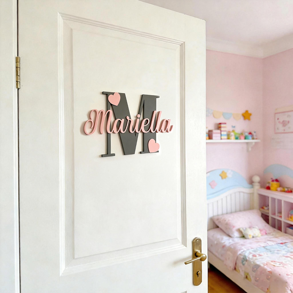 Personalized Monogram Bedroom Door Decoration Name Sign | CWBaby424