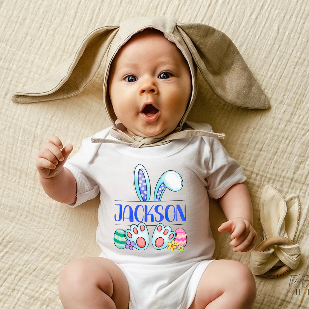 Personalized Baby Cute Easter Bunny Romper | CWEaster44