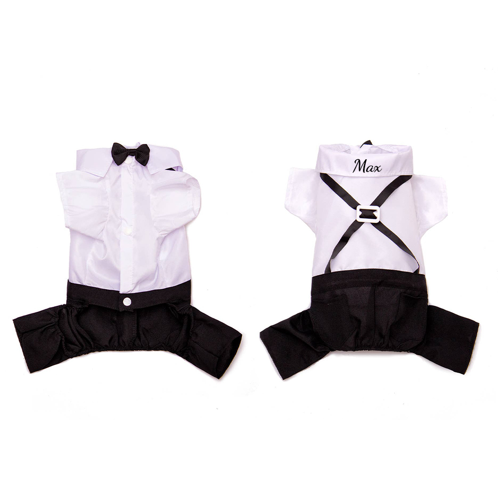 Personalized Pet Tuxedo Wedding Outfit | BKPet261