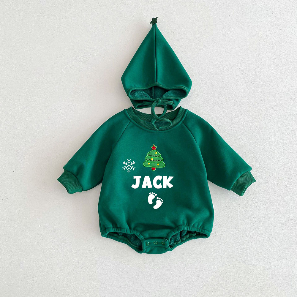 Personalized Baby Christmas Extram-warm Short Plush Outfit Set | MCGift363