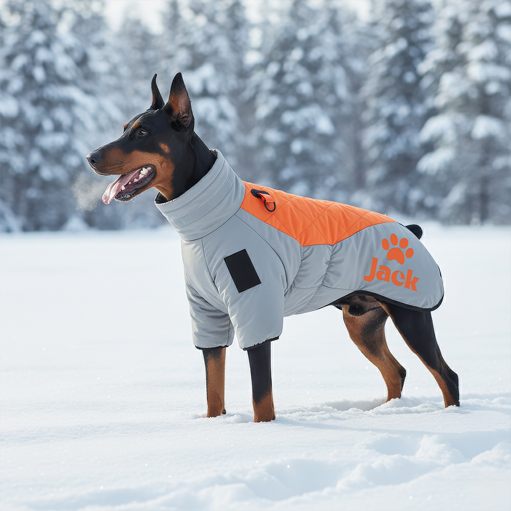 Personalized Pet Winter Warm Windproof Large Puffer Jacket | BKPet281