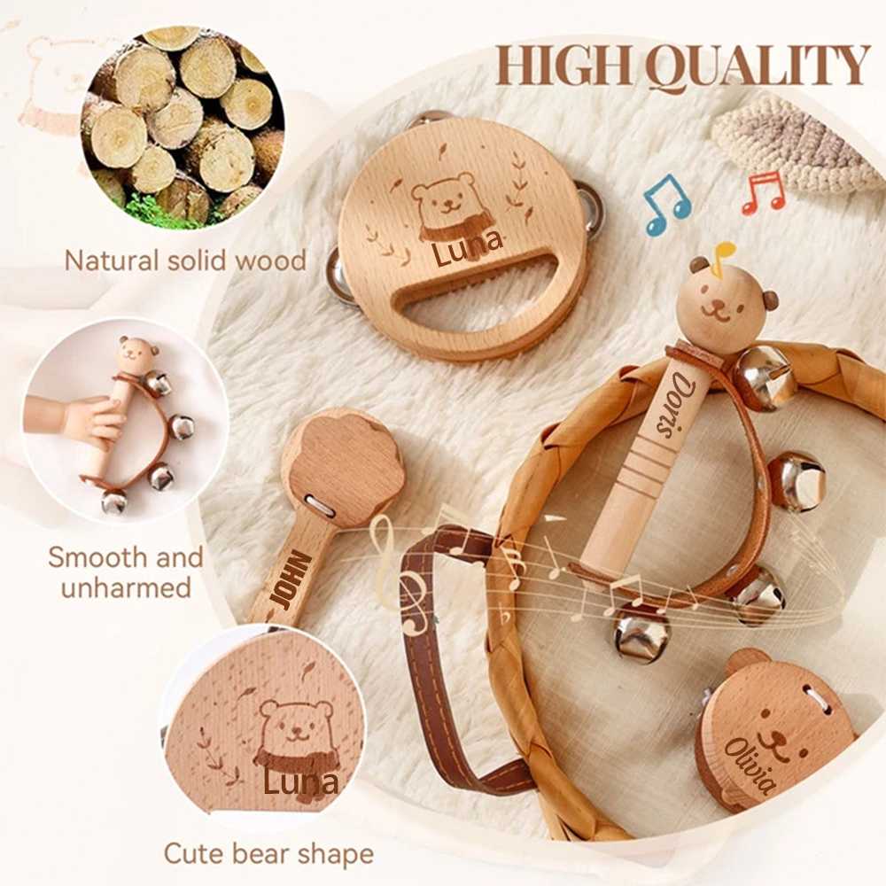 Personalized Wooden Baby Montessori Music Toy | CWToy175