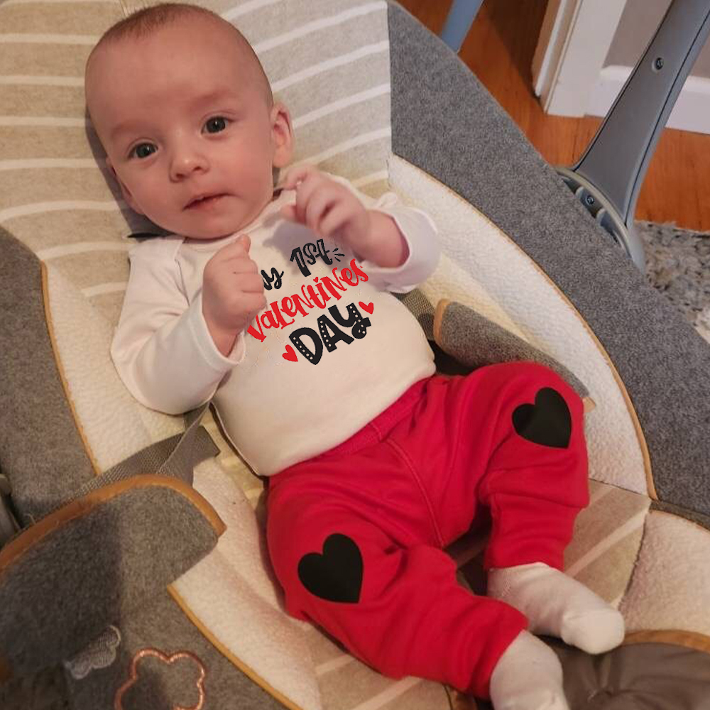 Personalized Baby 1st Valentines Day Outfit Set | CWBaby126