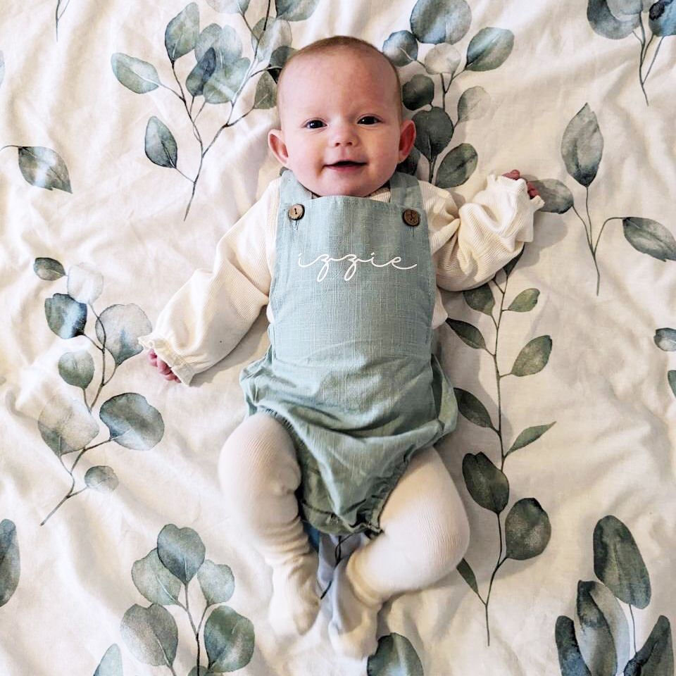 Personalized Baby Baby Suspender Triangle Jumpsuit Romper | CWBaby134