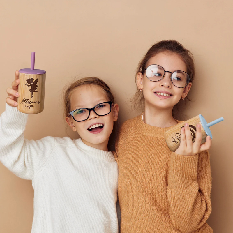 Personalized 5oz Eco-friendly Bamboo & Silicone Non-spill Cup | YouBottle57