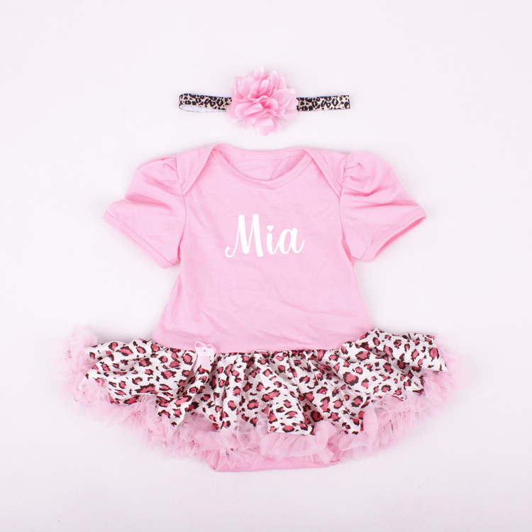 Personalized Baby Cotton Soft TuTu Romper With Headband | CWBaby135