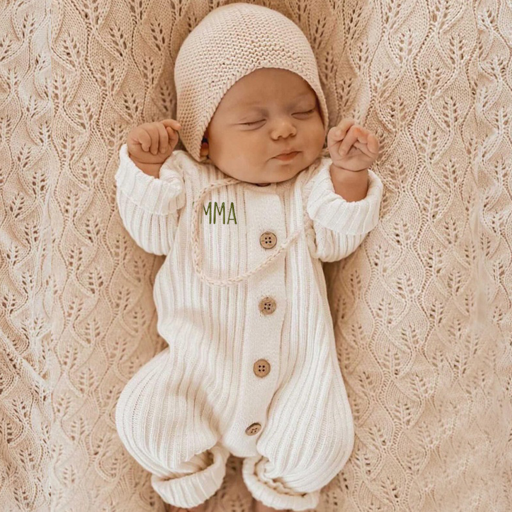 Personalised Baby Milk Ribbed Knit Bodysuit | CWBaby148