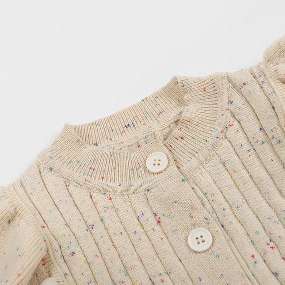 Personalised Embroidery Baby Ruffle Knit Romper | CWBaby149