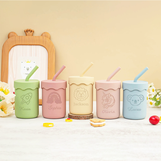 Personalized Name Kid Silicone Sippy Cup | CWBaby155