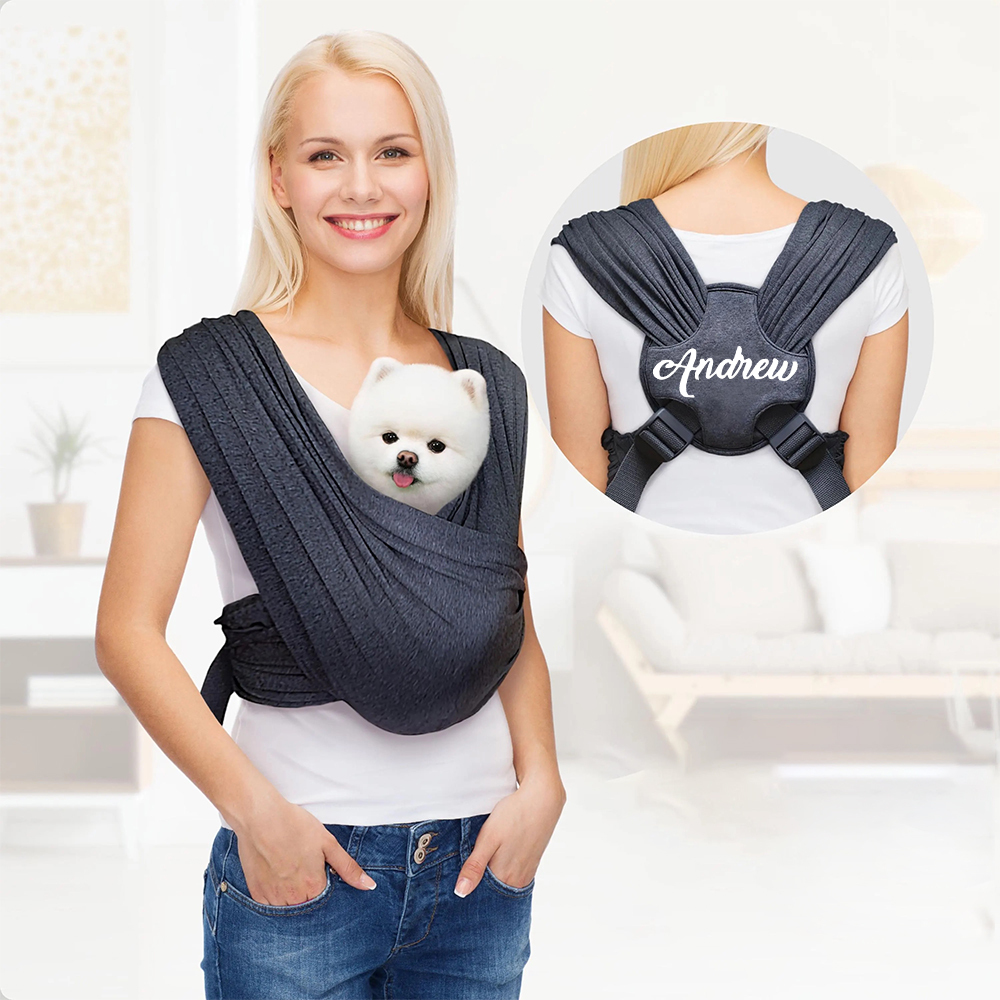 Personalized Pet Hands Free Pet Wrap Sling Carrier | BKPet149