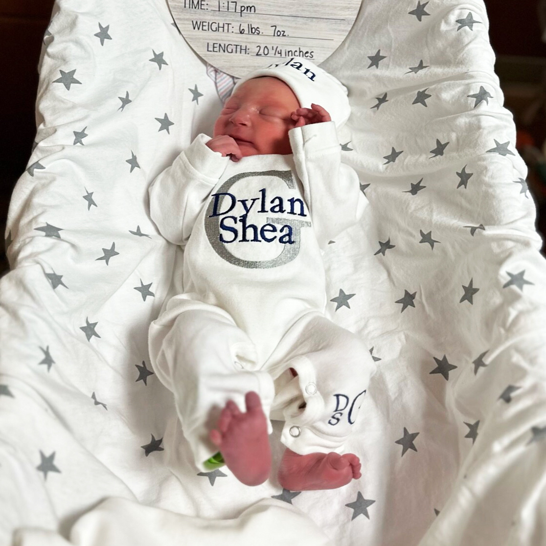 Personalized Embroidery Monograms Baby Coming Home Ropmer and Hat Set | CWBaby160