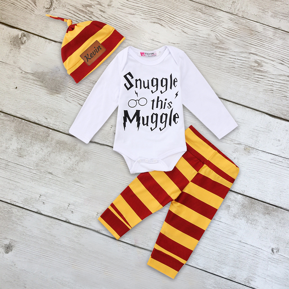 Personalized Baby Snuggle This Muggle 3 Piece Outfit Set | CWBaby169