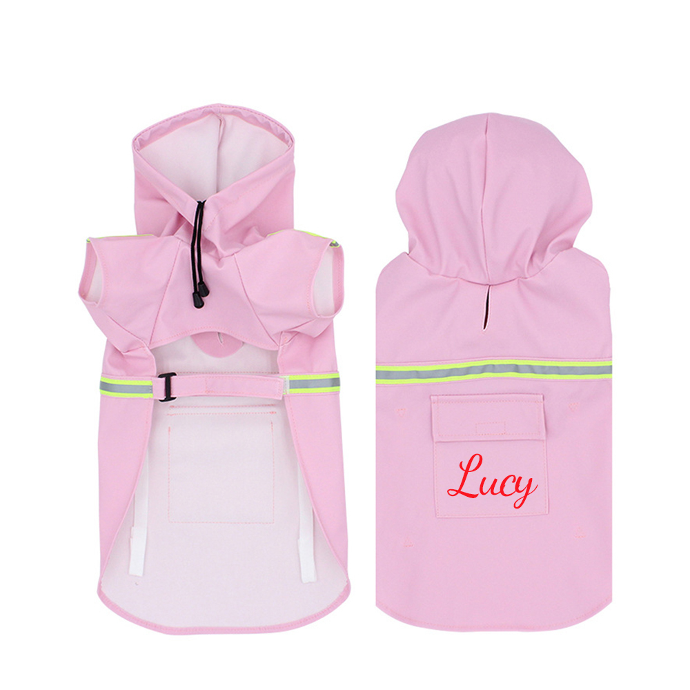 Personalized Pets Waterproof and Reflective Raincoat | BKPet152