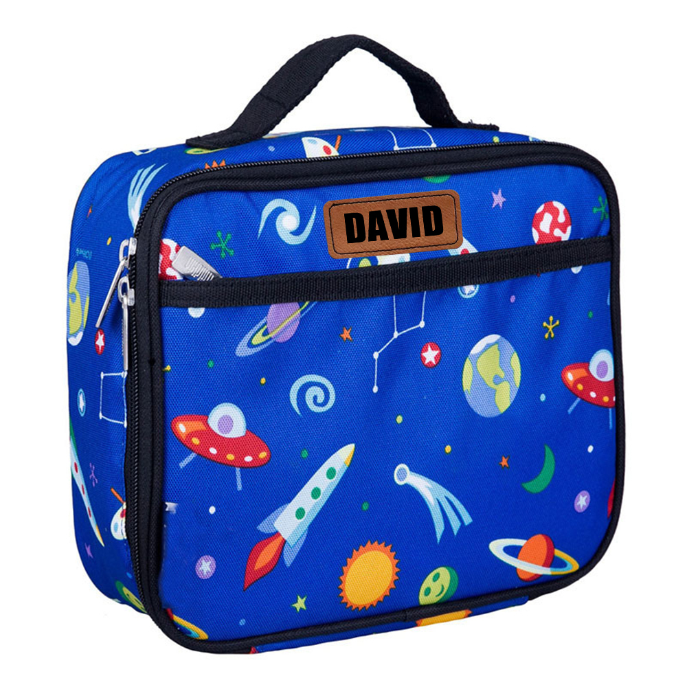 Personalized Kids Leather Patch Cute Lunch Bag